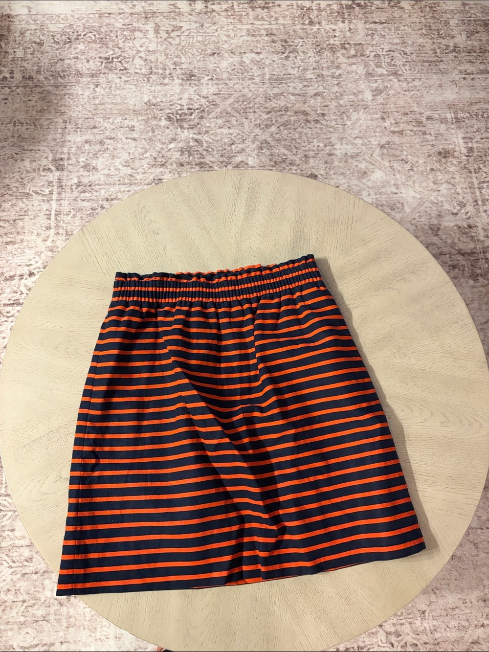 Women’s Striped Elastic-Waist Skirt - Navy & Red